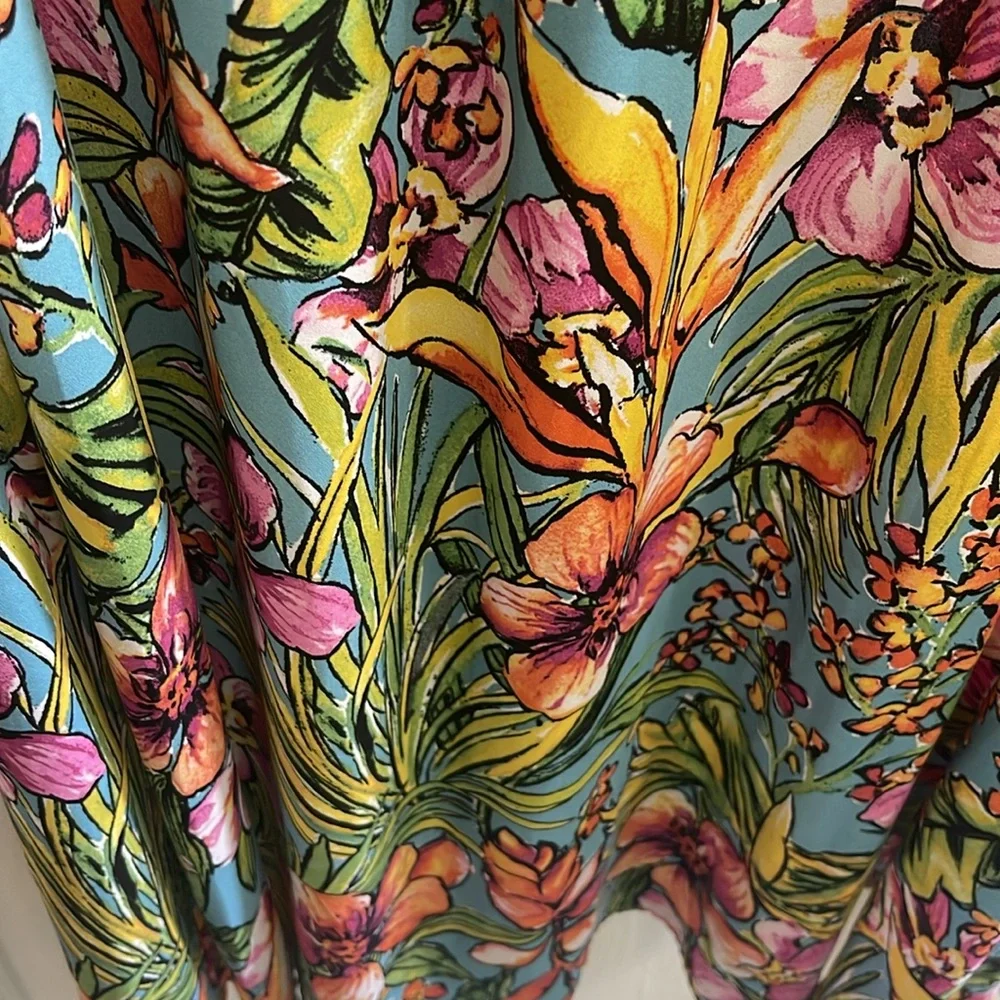 Talbots Floral Maxi Dress - Blue, Pink, Yellow, Green - Picture 3 of 6